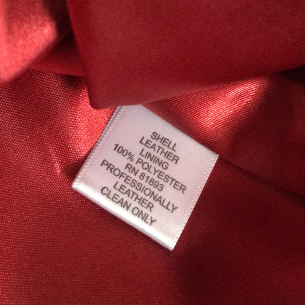 Red Leather Jacket-M - Picture 3 of 3